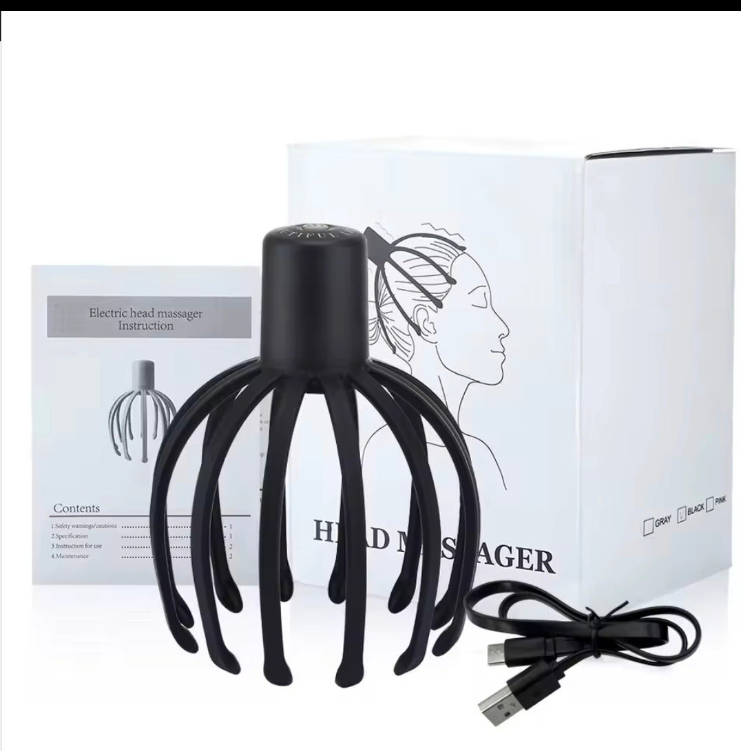 MASAJEADOR ELECTRICO DE CABEZA CON FORMA DE PULPO.