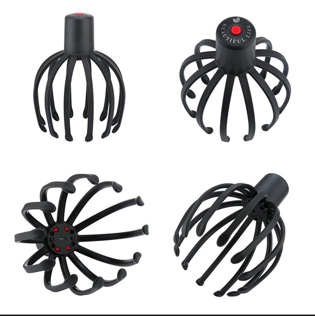 MASAJEADOR ELECTRICO DE CABEZA CON FORMA DE PULPO.