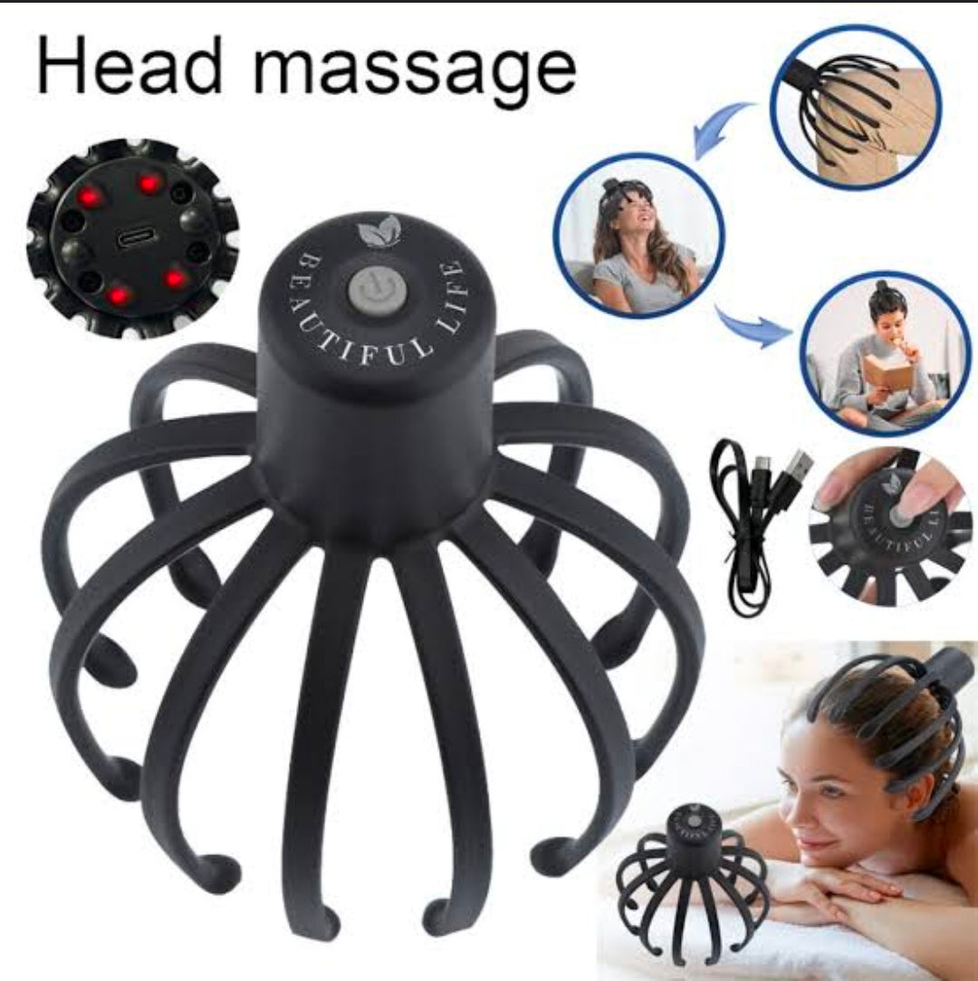 MASAJEADOR ELECTRICO DE CABEZA CON FORMA DE PULPO.